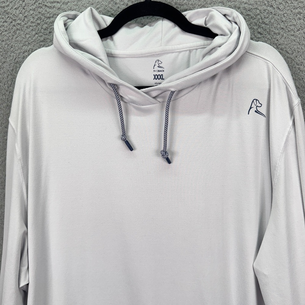 Rhoback Hoodie Mens 3X White Hesi Pullover Performance Basic Golf Stretch Preppy